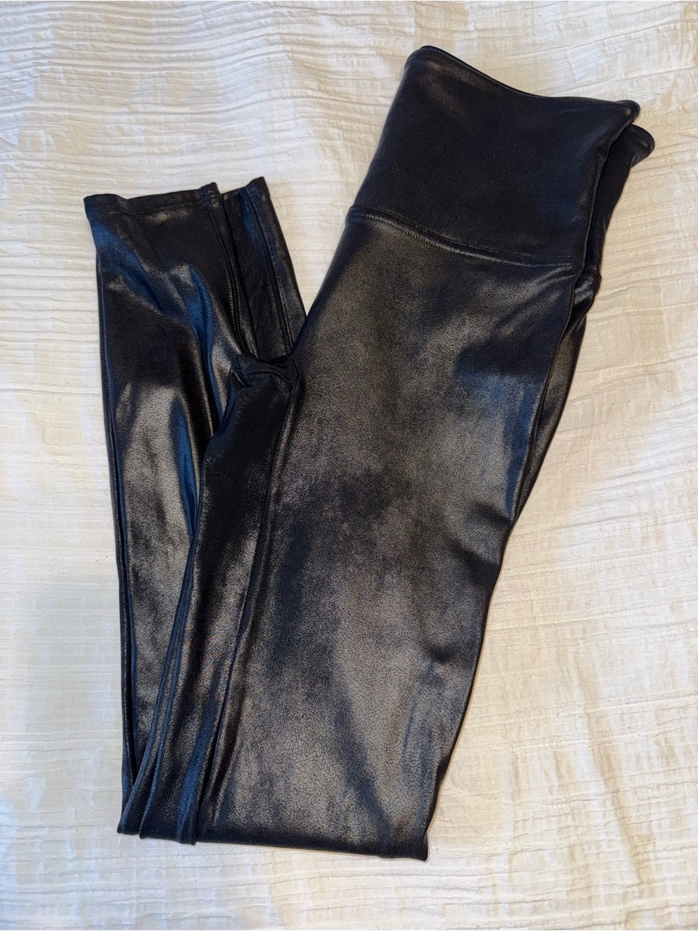 SPANX Black Faux Leather Jeggings